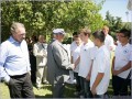 Capt. Panagiotis N. Tsakos congratulates the young students of “Maria’s Home”. On the left, Mr. Nikos P. Tsakos and in the background Mr. Costas Karamanis from the Chios office of Tsakos Shipping.